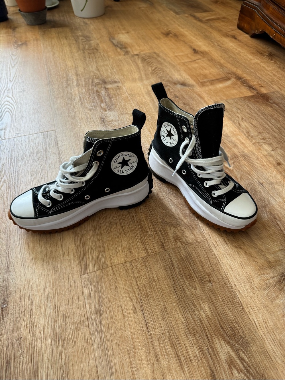 Converse Run Star Hike High Top Platform Shoes Black